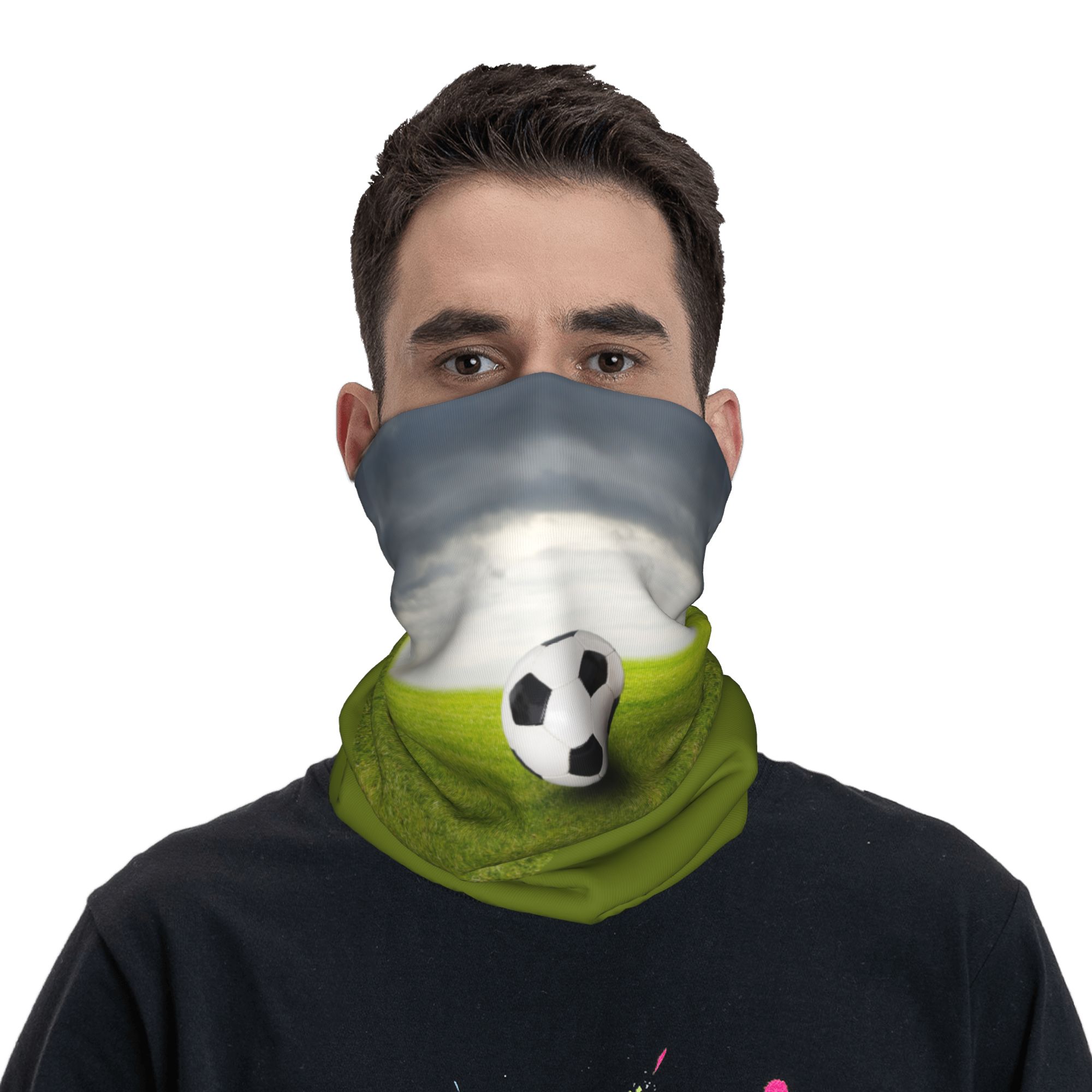 Custom Soccer Ball Lies On the - đánh giá và giá Neck Gaiter Face Cover